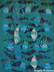 Peacock, Textile Art Piece by Angela McGahan