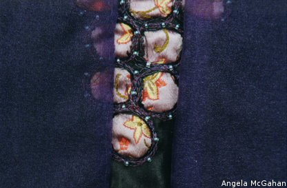 Grapes, Textile Art Piece by Angela McGahan