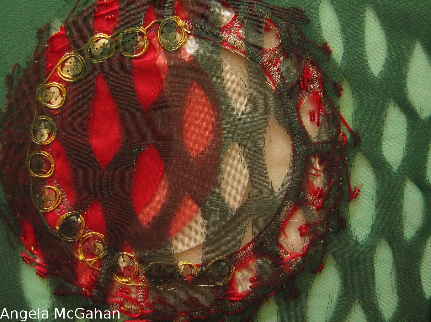 Palazzo Dario 12, Textile Art Piece by Angela McGahan